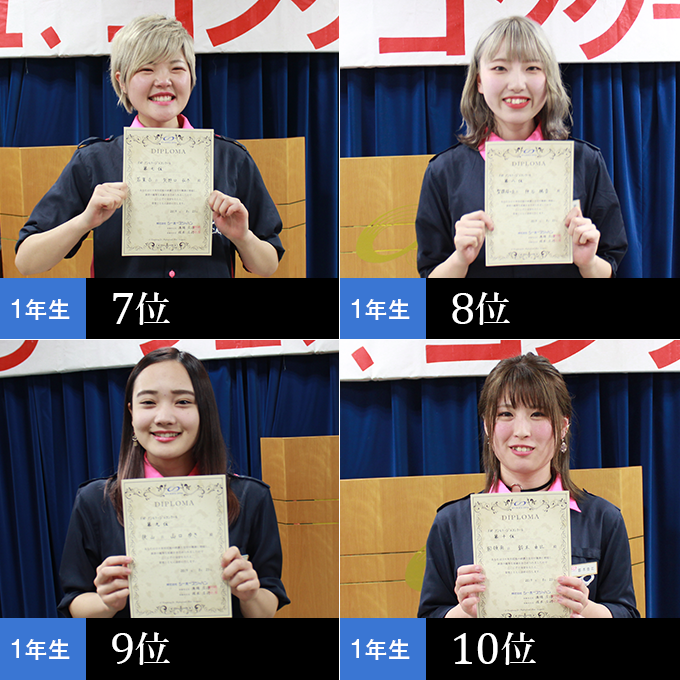 第7位 矢野口弘乃さん,第8位 仲谷楓音さん,第9位 山口ゆきさん,第10位 鈴木由比さん